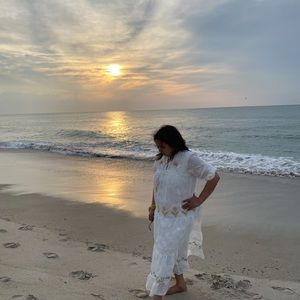 White maxi beach looking dress